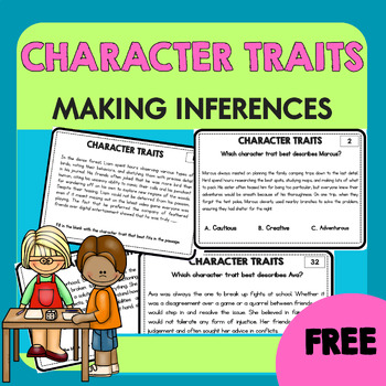 Preview of Character Traits Task Cards | Making Inferences | Character Analysis Practice