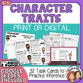 Character Traits Task Cards Making Inferences Print and Digital with TpT Easel