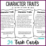 Character Traits Task Cards to Build Vocabulary - Requires Citing Evidence
