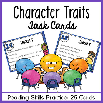 Preview of Character Traits Task Cards with Analysis, Drawing Conclusions & Inferring
