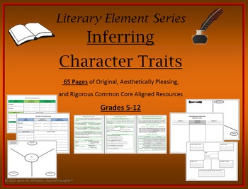 Preview of Character Traits Unit Resources Inferring Analyzing Evaluating Common Core