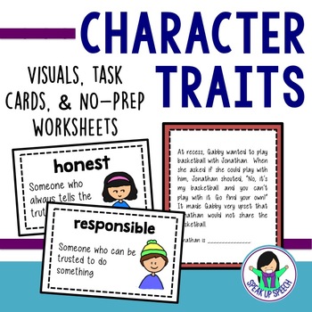 Preview of Character Traits Visuals & Activities 