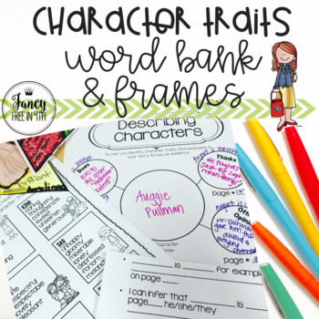 Preview of Character Traits {Word Bank and Frames}