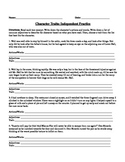 Character Trait Worksheet Teaching Resources | Teachers Pay Teachers