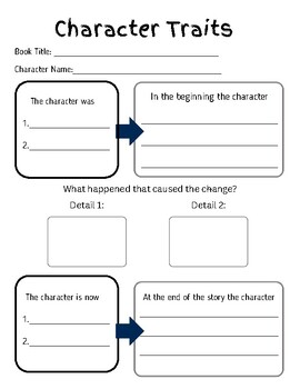 Character Traits and Change Graphic Organizers and Practice | TPT