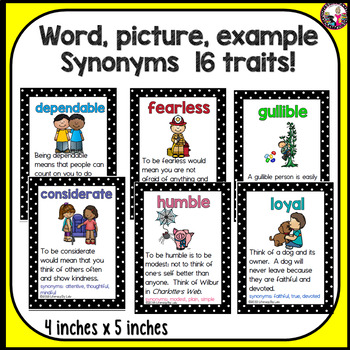 Character Trait List for 1st Graders by Literacy by Lulu | TpT