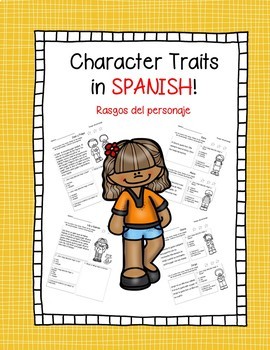 Preview of Character Traits in Spanish!