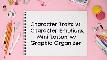 Preview of Character Traits vs Character Emotions: Mini Lesson w/Graphic Organizer