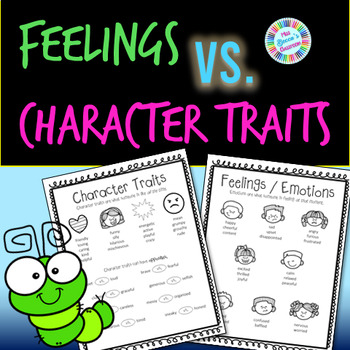 Preview of Character Traits vs Feelings Personal Anchor Chart