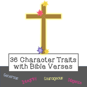 Preview of Character Traits with Bible Verses