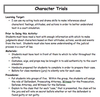 Preview of Character Trials