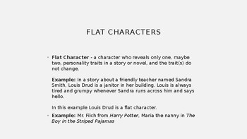 dynamic character flat character definition