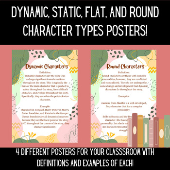 Preview of Character Types Posters - Dynamic, Static, Flat, and Round Characters!