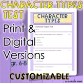Character Types Test Google Form and Print