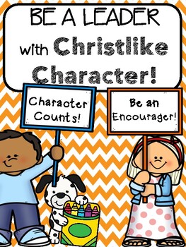 Preview of Character Words of the Week and Bible Verses (Orange Theme)