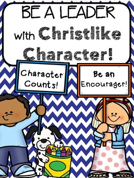 Preview of Character Words of the Week and Bible Verses for Christian Schools (Blue Theme)