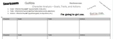Character analysis worksheet: Goals, Traits, Actions