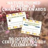 Character and Academic Awards for EOY - Nature Themed