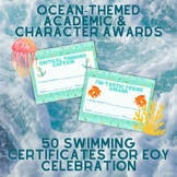 Character and Academic Awards for EOY - Under the Sea Themed