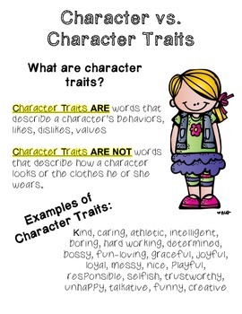 Character and Character Traits Pack by Sarah Wood | TpT