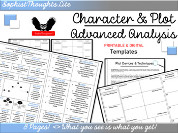 Preview of Character and 6 Stages of Plot Advanced Analysis Template