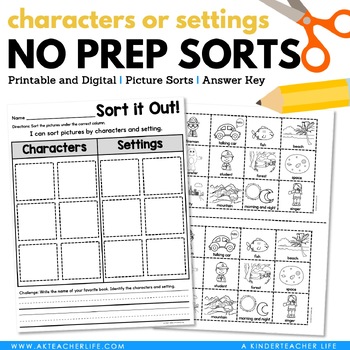 Character and Setting Sort by A Kinderteacher Life | TpT