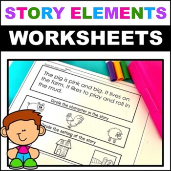 Preview of Character and Setting Worksheets With Story Elements Graphic Organizer