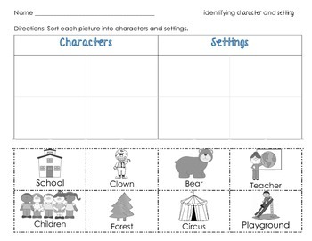 Character and Setting sort by Turtle-rific Teaching Time | TpT