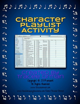 Preview of Character or Book Playlist / Soundtrack Activity Handout