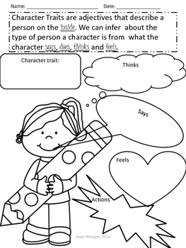 Character trait graphic organizer by Mumper's Mighty Minds | TpT