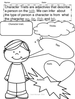 Character trait graphic organizer by Mumper's Mighty Minds | TpT