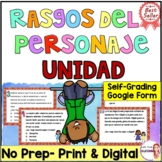 Character traits in Spanish worksheets - Rasgo del persona