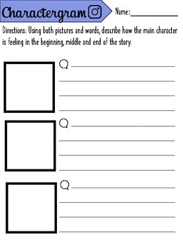 Charactergram- Describe Character Traits and Feelings- Beginning ...