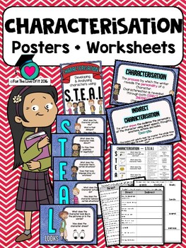 Preview of Characterisation Packet - Posters, worksheets + Answers