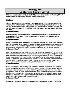 Characteristics Of Living Things Sammy S Story By Live Love Teach Biology