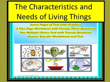 7 Characteristics Of Living Things Worksheets Teaching Resources Tpt