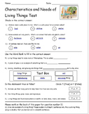 Characteristics and Needs of Living Things Assessment w/key