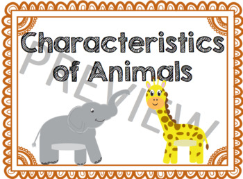 Preview of Characteristics of Animals - Enrichment & Extension for Gifted Learners
