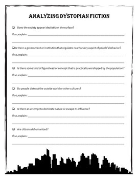 Characteristics of Dystopian Fiction: PPT Lesson and Worksheet | TpT
