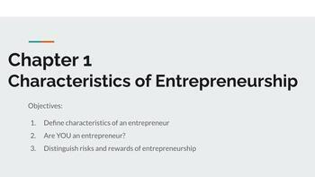 Preview of Characteristics of Entrepreneurship