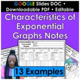 Characteristics of Exponential Graphs Notes