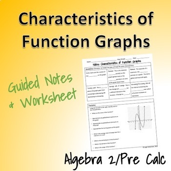 Preview of Characteristics of Function Graphs Guided Notes & Worksheet