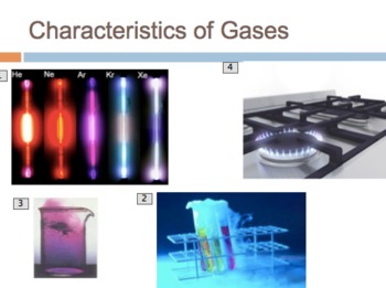 Preview of Characteristics of Gases Powerpoint w/Review Questions