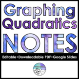 Characteristics of & Graphing Quadratics follow along notes