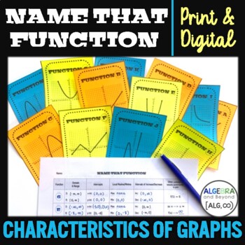 Preview of Identifying Parts of Functions and Graphs - Matching Activity | Print & Digital