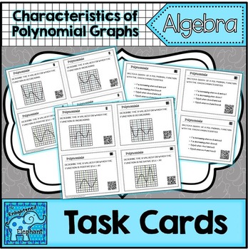 Preview of Characteristics of Polynomial Function Graphs Task Cards