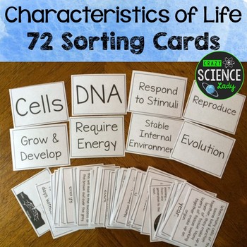 Characteristics Of Life Sorting Cards By Crazysciencelady Tpt