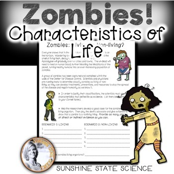 Preview of Characteristics of Life ZOMBIES