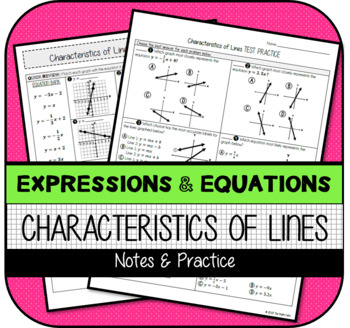 Characteristics of Lines NOTES & PRACTICE by The Math Cafe | TPT