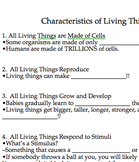 Characteristics of Living Things PowerPoint with Guided Notes